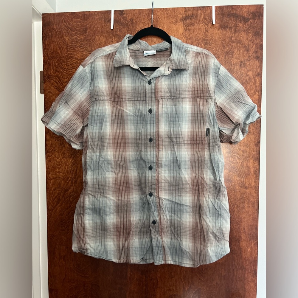 Columbia Men's Casual Plaid Shirt - Brown and Gray